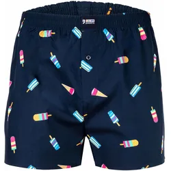 Happy Shorts Herren Webboxershorts - American Style, Baumwolle, gemustert Ice / XL