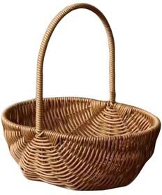 Friendly Fresh Finds Imitation Rattan Basket With Handle Woven Storage Basket For Home Decor b one Size