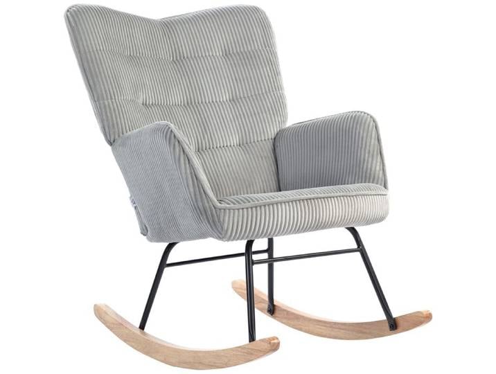 Fauteuil à bascule homcom fauteuil à bascule corde accoudoirs fauteuil en bois coulissant salon fauteuil de chambre à coucher