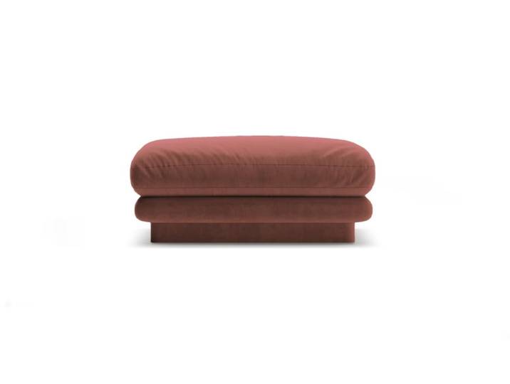 Pouf en velours cuir