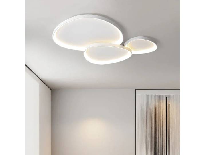 Plafonnier LED blanc nordique, design minimaliste ultra-fin, idéal pour salon, chambre à coucher, chambre d'enfant, lampe de plafond