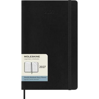 Moleskine 12 Monate Monatsnotizkalender 2027, L/A5, 1 Mo = 2 Seiten, Linierte Seiten, Weicher Einband, Schwarz