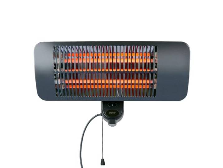 alpina Chauffage de Terrasse Suspendu Chauffage Extérieur Terrasse 2000W 3 Niveaux - Chauffage Extérieur Électrique IP34 avec Lampe Chauffante Infrarouge - Chauffage Terrasse