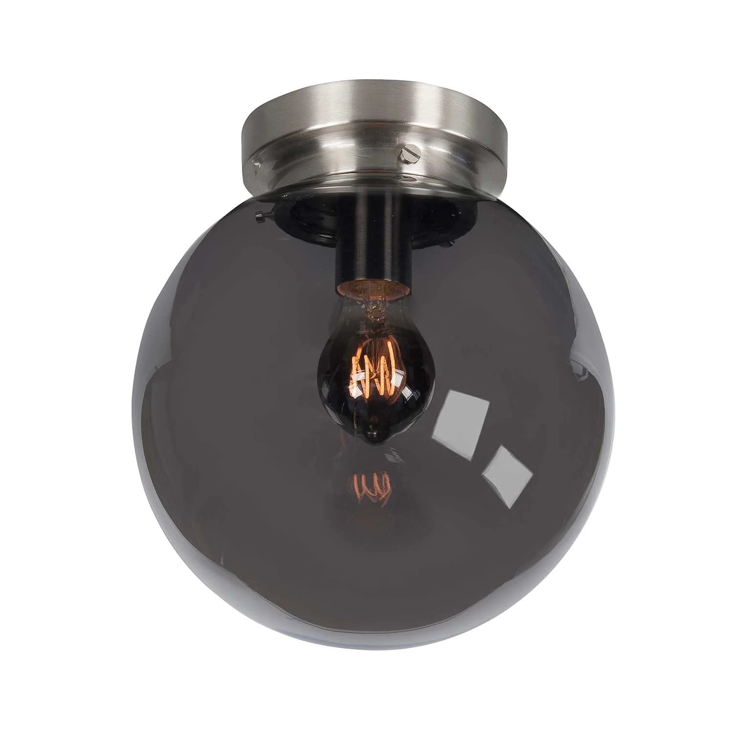 Highlight Plafondlamp Deco Globe Nikkel en Rookglas Ø 25 cm