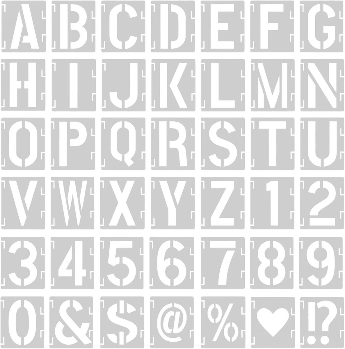 Set van 42 herbruikbare letter en cijfer sjablonen van 6 inch voor schilderen en DIY projecten - ShopVlot