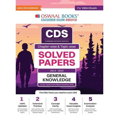 Oswaal CDS Question Bank | Previous Years Solved Question Papers Chapter-Wise & Topic-Wise General Knowledge (2014-2023) For 2024 Exam, Taschenbuch
