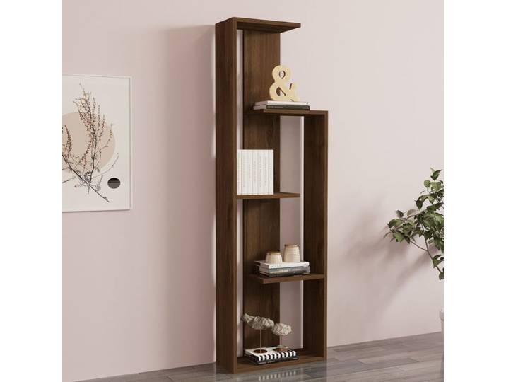 Bibliothèque Fiesole Dmora bois noble marron noyer 50x20x160h cm