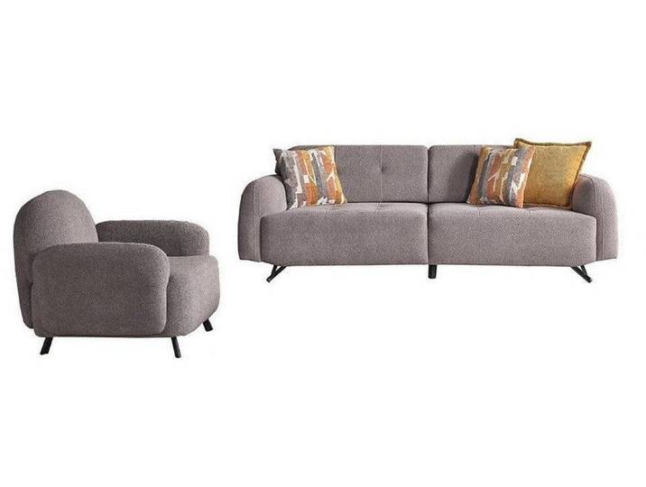 Xlmoebel Polstergarnitur Elegante Polstergarnitur mit hochwertiger Polsterung, (Polstergarnitur, 2-tlg., 3-Sitzer Sofa + Sessel), Hergestellt in Europa
