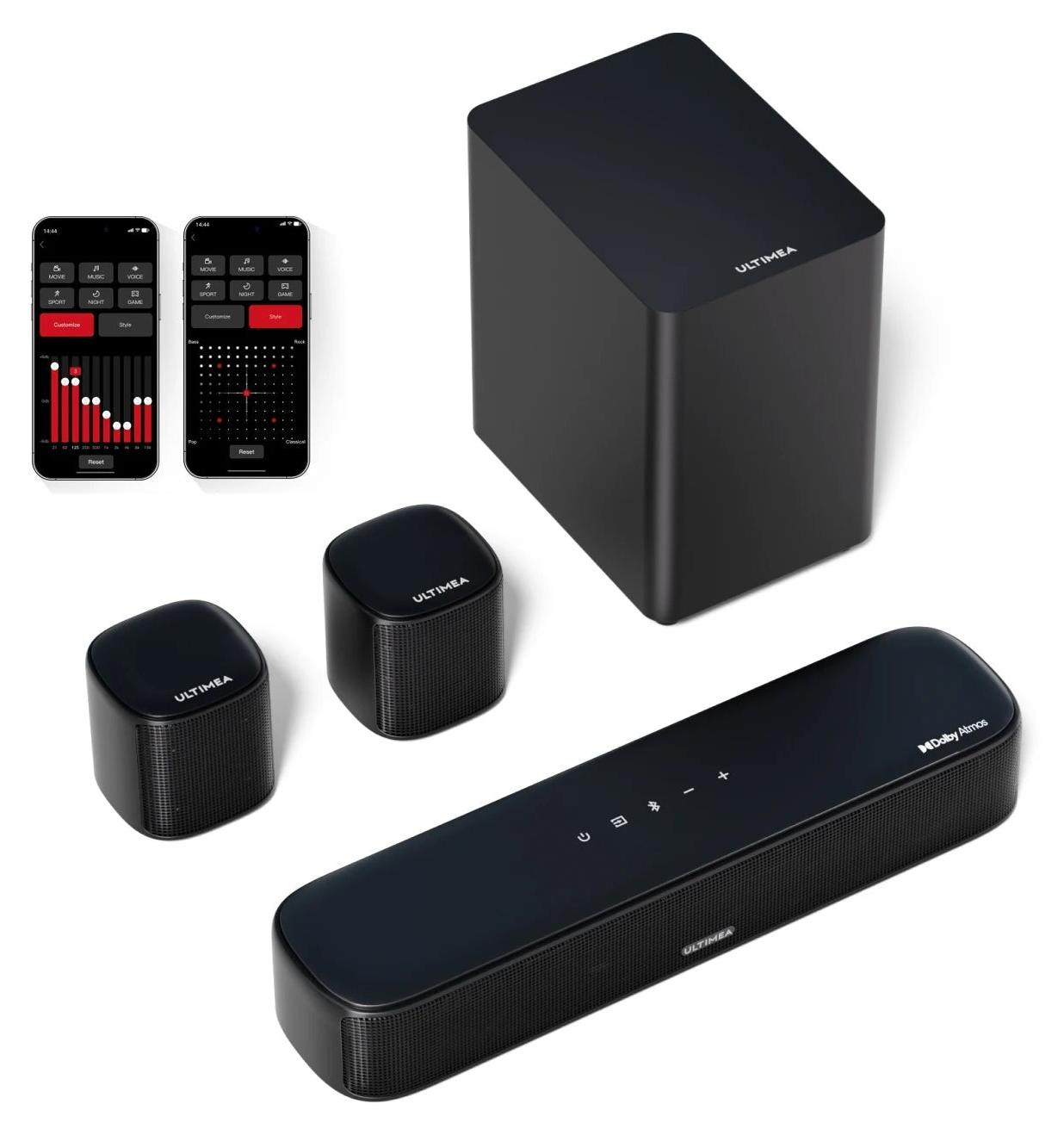 Selius Soundbar met Subwoofer - 2.2ch - Bluetooth - App Control - Draadloos
