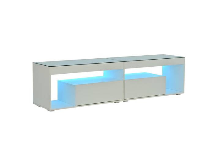 Komhtom Lowboard mit 2 Schubladen in Weiß, 180x46x40 cm, Wohnzimmer, TV Möbel, Lowboards, Lowboards stehend