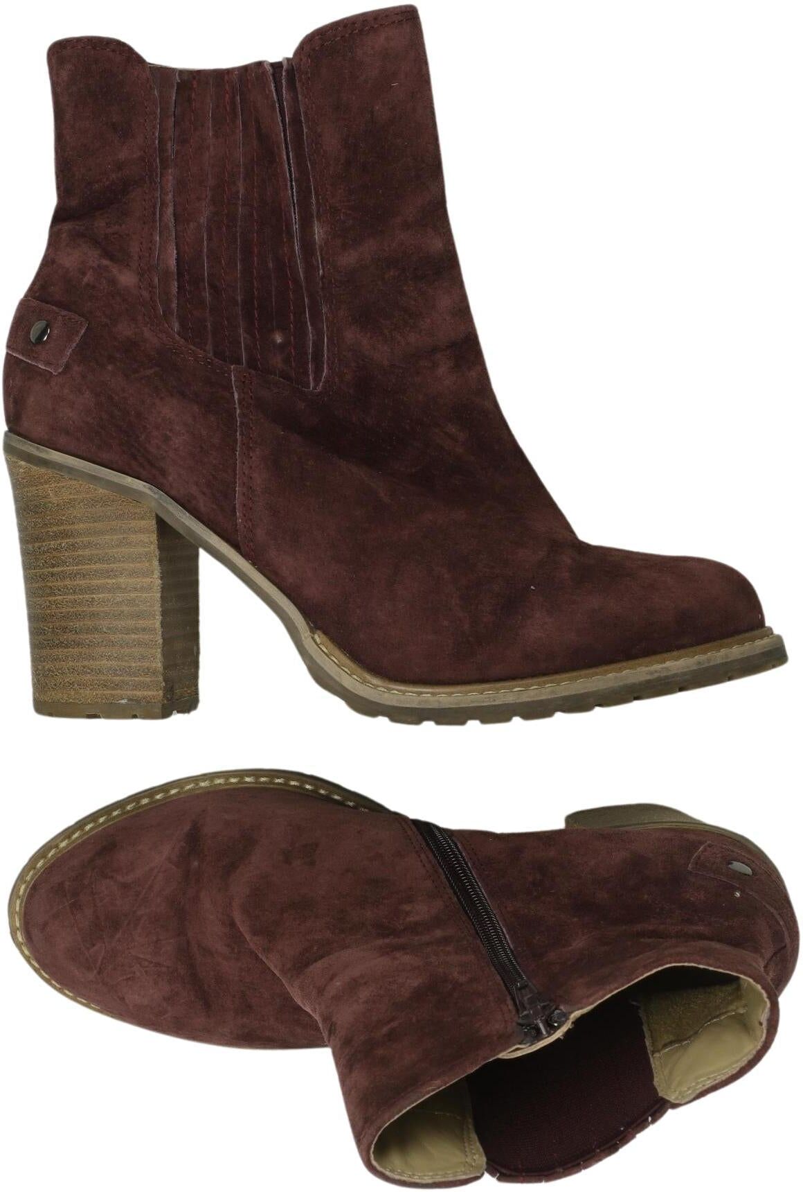 pier one Damen Stiefelette, Bordeaux, Gr. EU 39, Leder - Second Hand