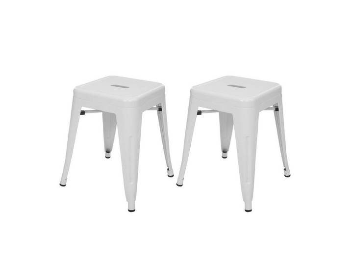 PROREGAL® Sitzhocker Hocker, Metall, Industriedesign, stapelbar, Farbe (2 St), stapelbar, bodenschonend und sofort einsatzbereit