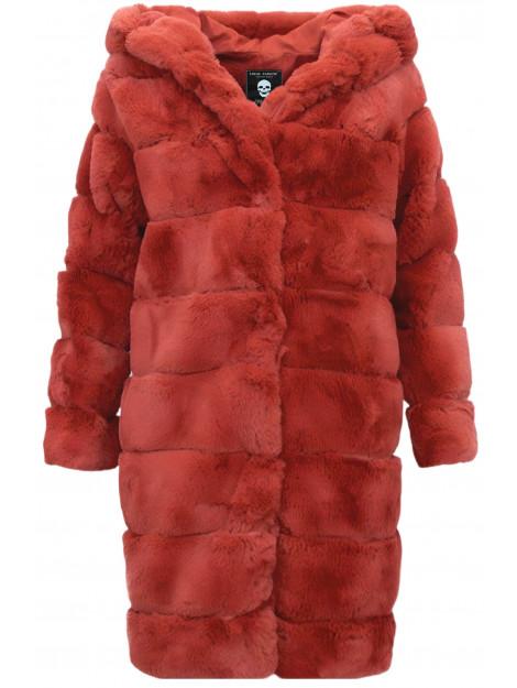 Gentile Bellini Faux fur jas met capuchon bordeaux