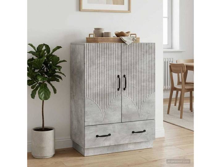 vidaXL Sideboard vidaXL Sideboard Betongrau 66 x 34,5 x 92 cm Holzwerkstoff