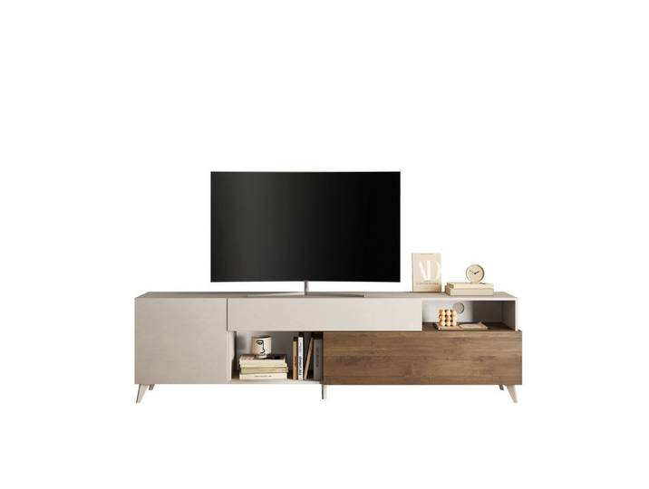 freiraum Lowboard Morena, soft-close, Cashmere / Mercure, Holzwerkstoff - 241x67x42cm (BxHxT)