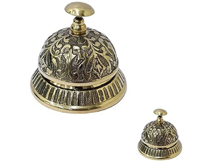 Antike Messingglocke nautische Tischglocke Hotel Theke Tischglocke 7,6 cm Geschenk Artikel