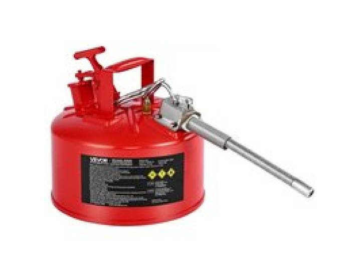 VEVOR Sicherheitskanister, 9,5 L, Typ II, Sicherheitsbehälter mit Flammensperre, selbstschließendem Deckel und flexiblem Metallausguss, Lagerbehälter zur Aufbewahrung für brennbare Stoffe, Rot