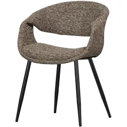 Esszimmerstuhl Yossi aus Webstoff, modernes Design, braun schwarz, gepolstert und bequem