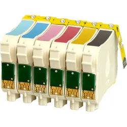 6 kompatible Tinten ersetzt Epson C13T080740 Multipack KCMY LC LM