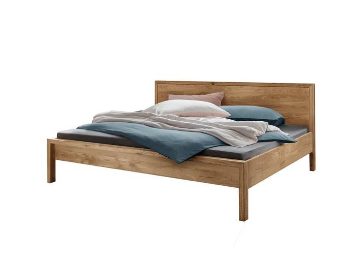 Lomadox Bettgestell AVELLINO-137, Massivholz Doppelbett Jugendbett Ehebett Gästebett 180x200 cm in Eiche