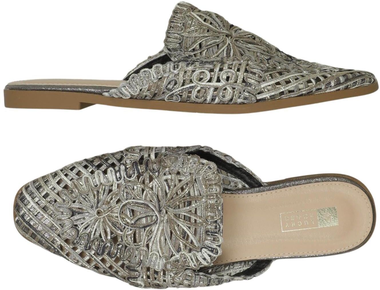 Lucky Brand Damen Sandalen, Silber, Gr. EU 40, kein / Etikett - Second Hand