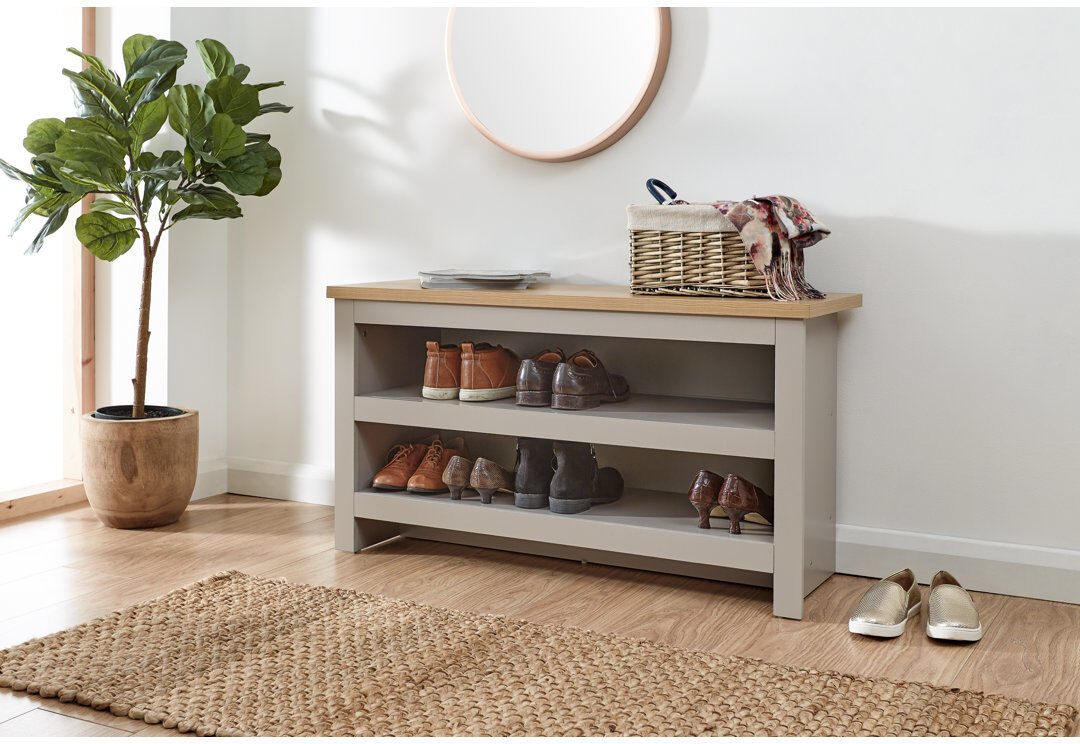 Zipcode Design Bryson 8 Pair Shoe Storage Bench Grey 8