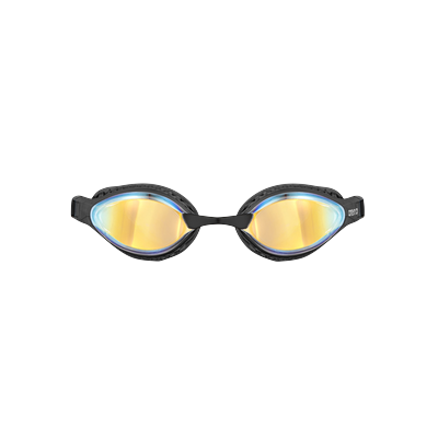 Schwimmbrille ARENA "AIR-SPEED MIRROR", gold (gelb copper, schwarz), Sportbrillen, Damen, mit Anti-Fog-Beschichtung, PVC-frei
