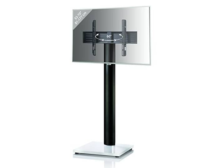 VCM TV-Standfüße Weißlack 68x54x174 cm Aluminium Flatscreens Holzwerkstoff