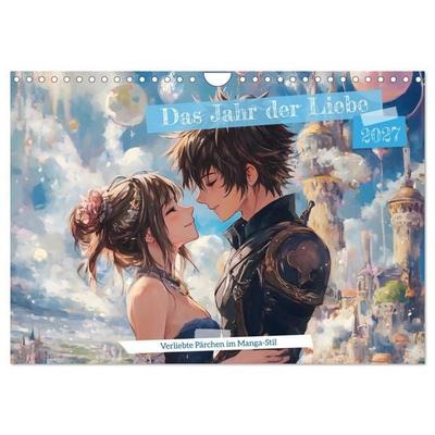 Das Jahr der Liebe: Verliebte Pärchen im Manga-Stil (Wandkalender 2027 DIN A4 quer), CALVENDO Monatskalender