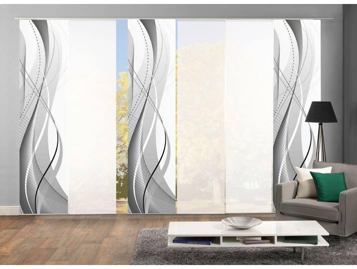 Schiebegardine HOME WOHNIDEEN WUXi , grau, B:60cm H:245cm, Polyester, Gardinen, Schiebegardine, HxB: 245x60, inkl. Befestigungszubehör