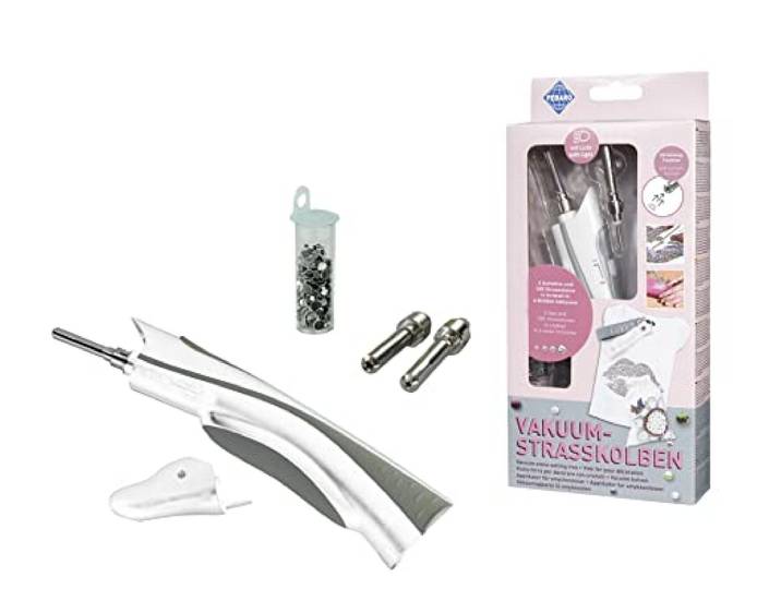 Pebaro 0250VAK Vacuüm-strasszuiger met zuigfunctie, versieren van stof, leer, papier, glas en andere materialen, hotfix applicator, ontwerpen met strass, kristallen stenen, klinknagels, handwerk
