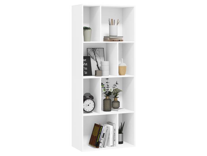 WOLTU Étagères à livres sur pied, étagère cube blanche avec 8 compartiments ouverts, rangement pour salon, bureau