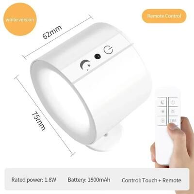 Uplift Picks Magnetic Rechargeable 360 Rotating LED Wall Lamp white 2 Pcs