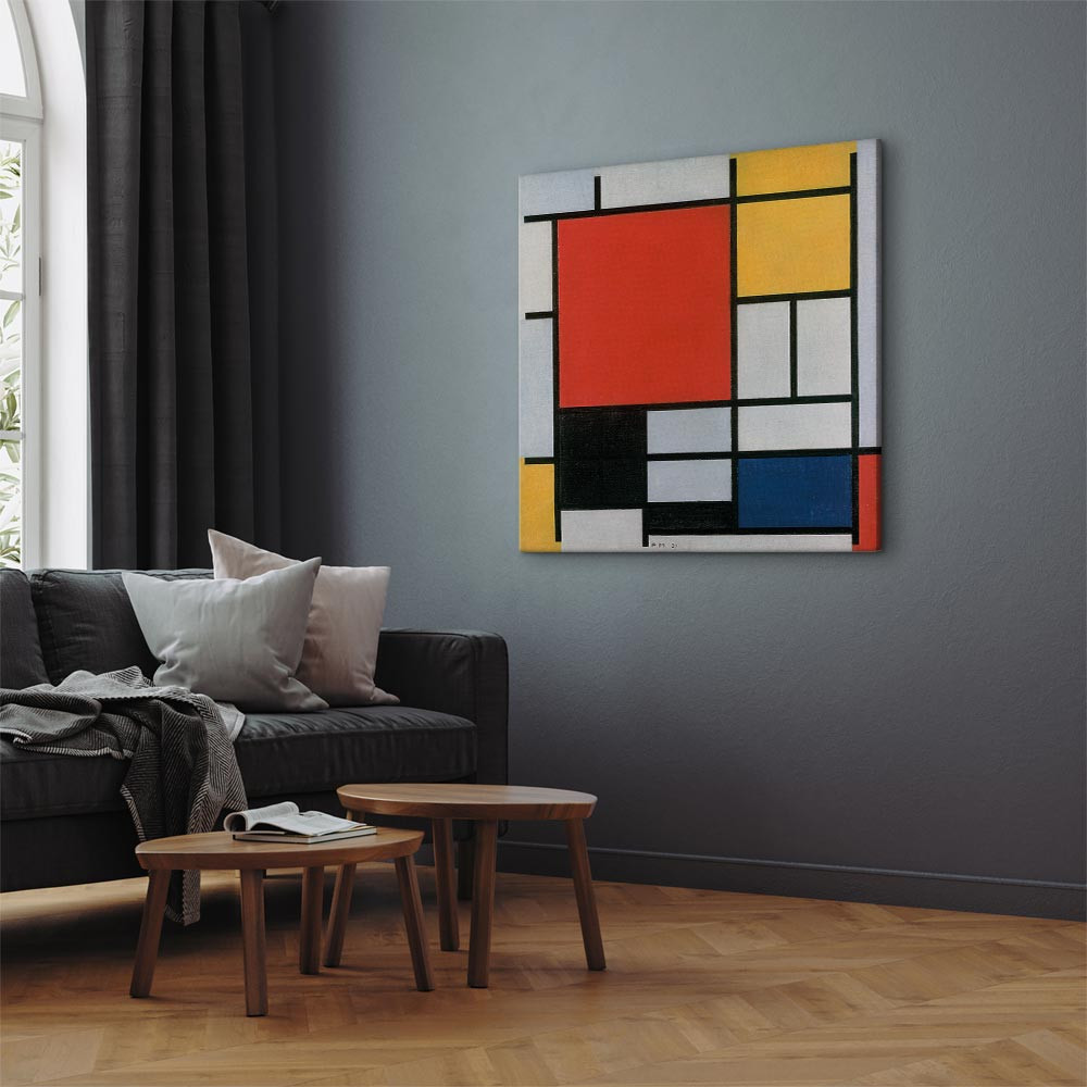 home24 Canvas afbeelding Composition of colours zwart/multicolor 40 x 40 cm
