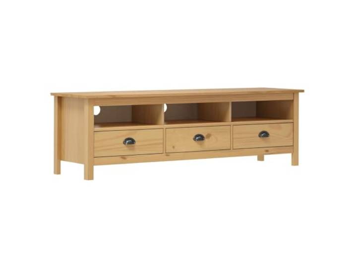 KGFHERENB TV-Schrank Hill Honigbraun 158x40x47 cm Massivholz Kiefer Stauraumwunder fürs Wohnzimmer: 3 offene Fächer und 3 Schubladen bieten Platz für Mediengeräte und Zubehör.