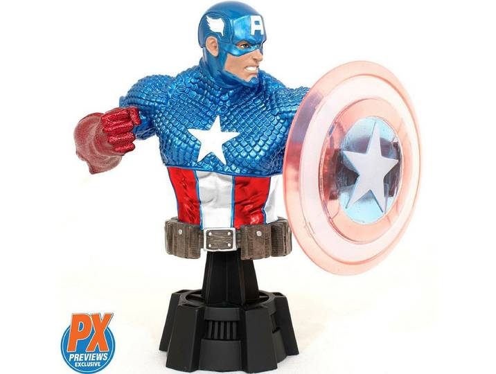 Diamond Select Actionfigur SDCC 2023 Marvel Captain America Holo Shield Büste