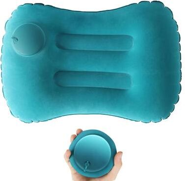 Uplifted Goods Cozy Travel Inflatable Camping Pillow For Neck And Back Support purple