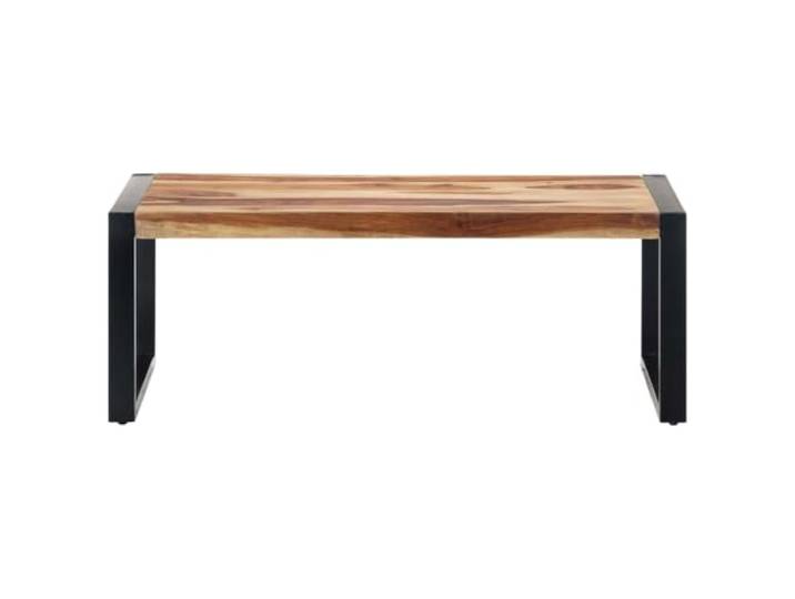 KKgypkn Couchtisch 110x60x40 cm Massivholz Akazie Rustikaler Charme, Pulverbeschichtete Stahlbeine, Starke Tischplatte, Einzigartige Maserung
