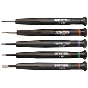 Bernstein Schraubendreher 4-380, Set, Feinmechanik, Schlitz, 5-teilig