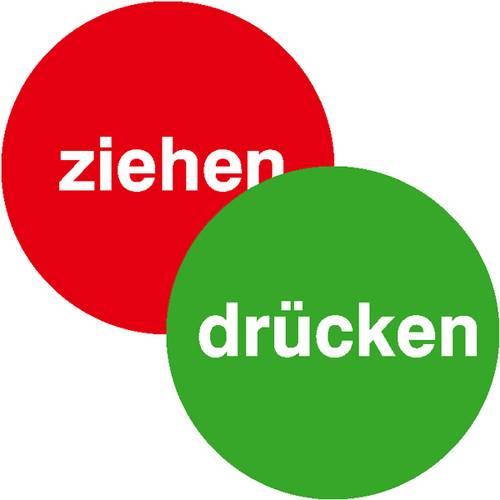 Türschild Ziehen/Drücken Folie selbstklebend (Ø) 60mm 60mm 1St.