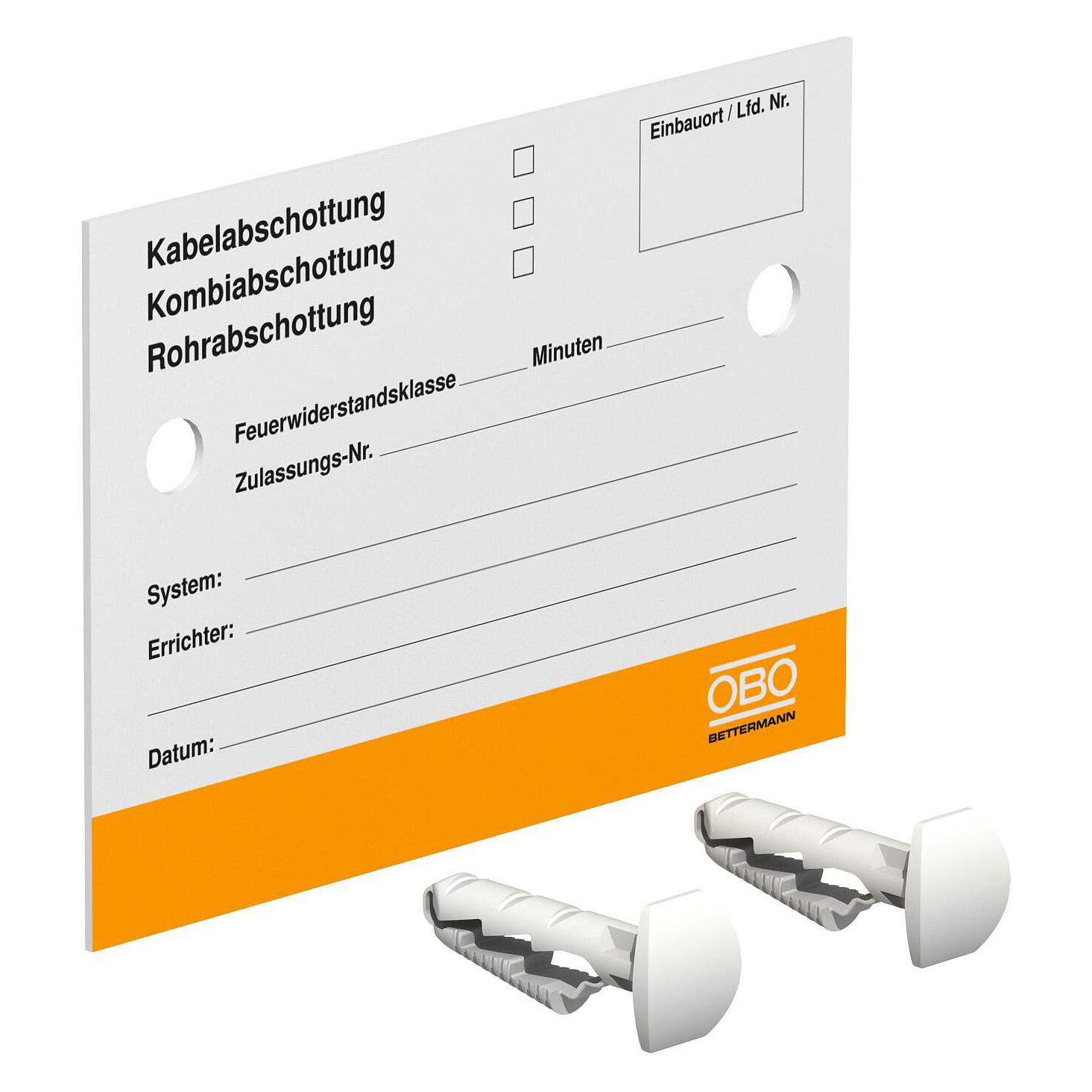 OBO Bettermann OBO Kennzeichnungsschild f. AbschottungsSysteme (7205425)