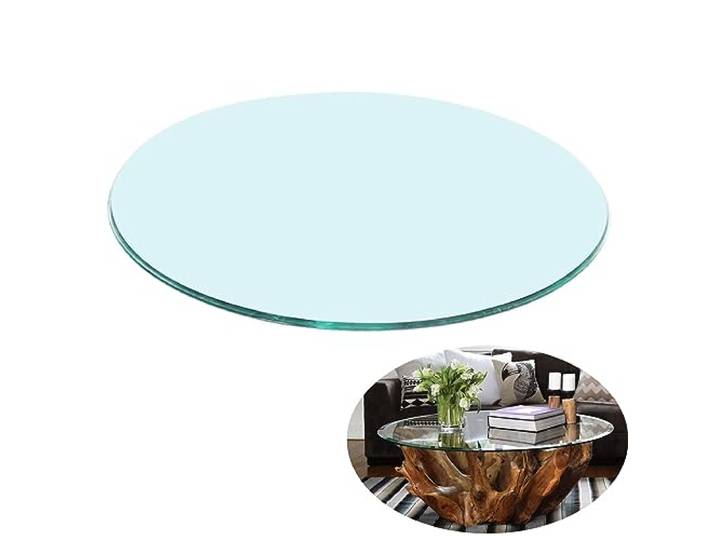 SAGIDAR Sicherheitsglas Klarglas, Gehärtetes Glass Scheibe, Runde Tischplatte Aus Gehärtetem Transparent Glass, Tisch Glasplatte Ersatzteil, 35CM 60CM 85CM 98CM, Rund Tischplatte Glasplatte