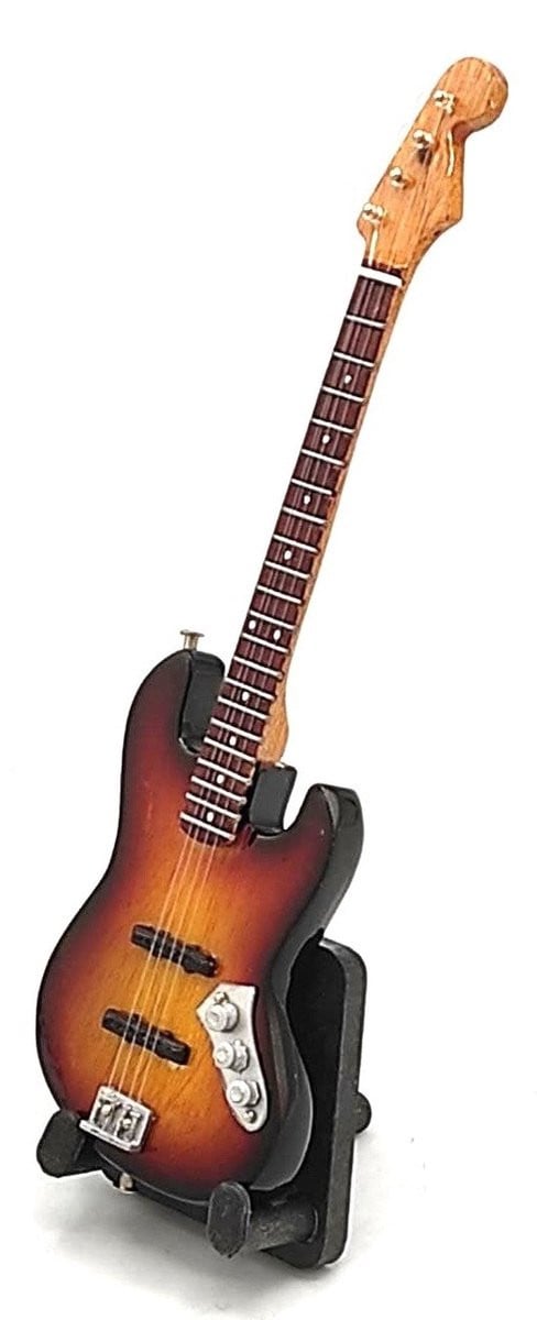Fender Relic Jazz basgitaar Jaco Pastorius miniatuur replica 15 cm
