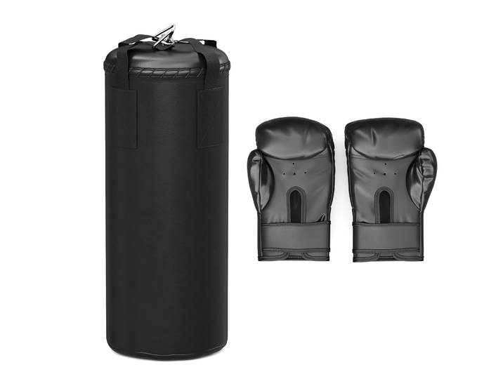 Boxsack Set für Kinder mit Handschuhen schwarz