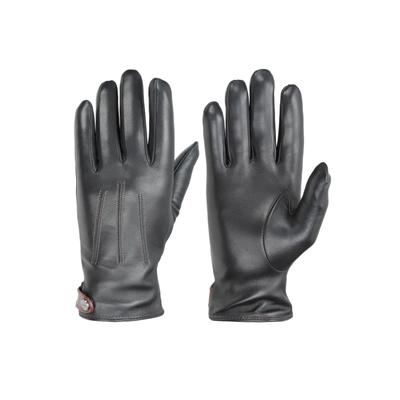 Lederhandschuhe PEARLWOOD "TAYLOR", Herren, Gr. 9, schwarz, Lammleder, unifarben, Handschuhe, gefüttert, Ziernähte, seitlicher Lederriegel in Kontrastfarbe