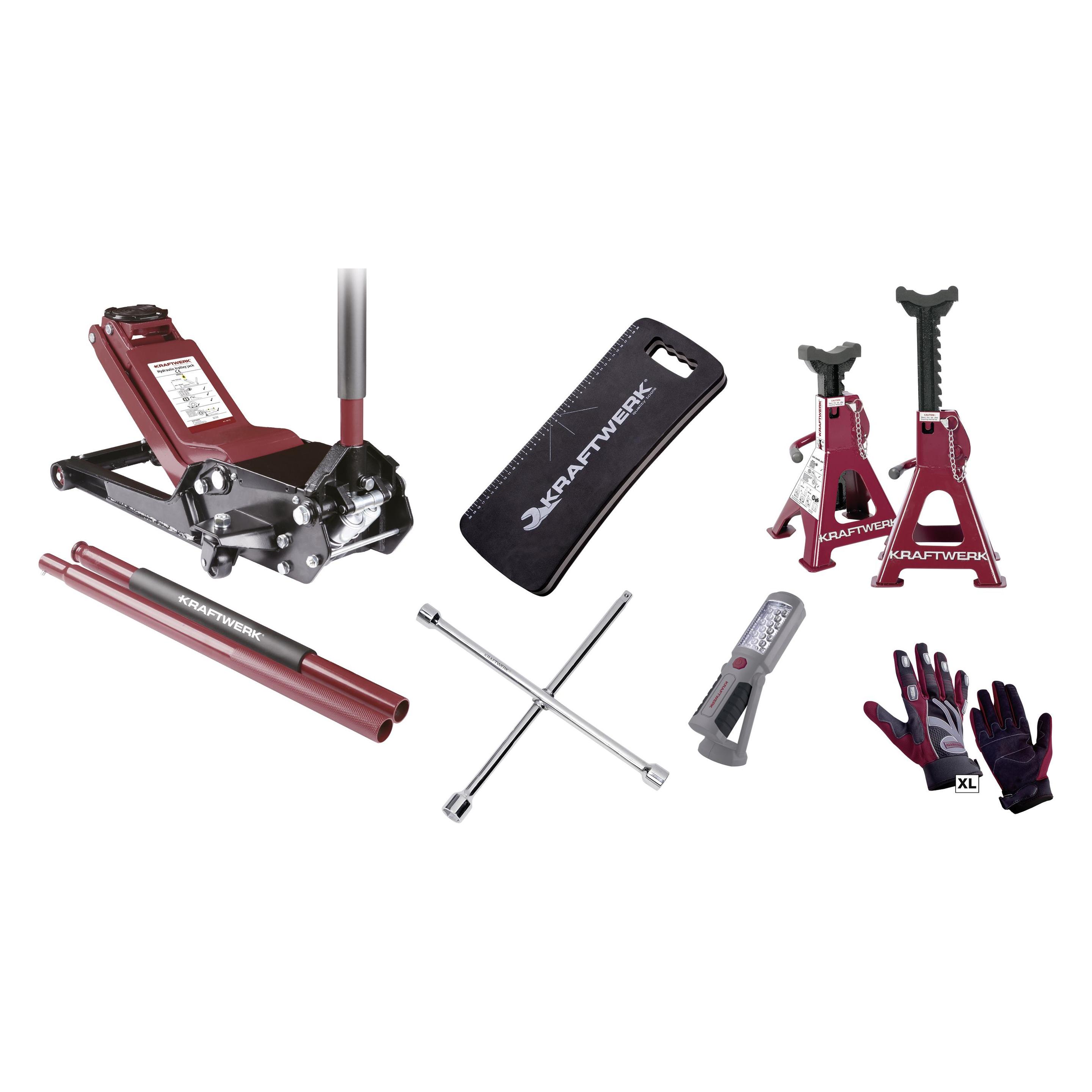 Kraftwerk Universal Radwechsel Satz hydraulisch 3 Tonnen (10 Teile) (38113SET)