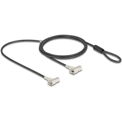 Navilock Dual Notebook Sicherungskabel, Notebook Security, Schwarz, Silber