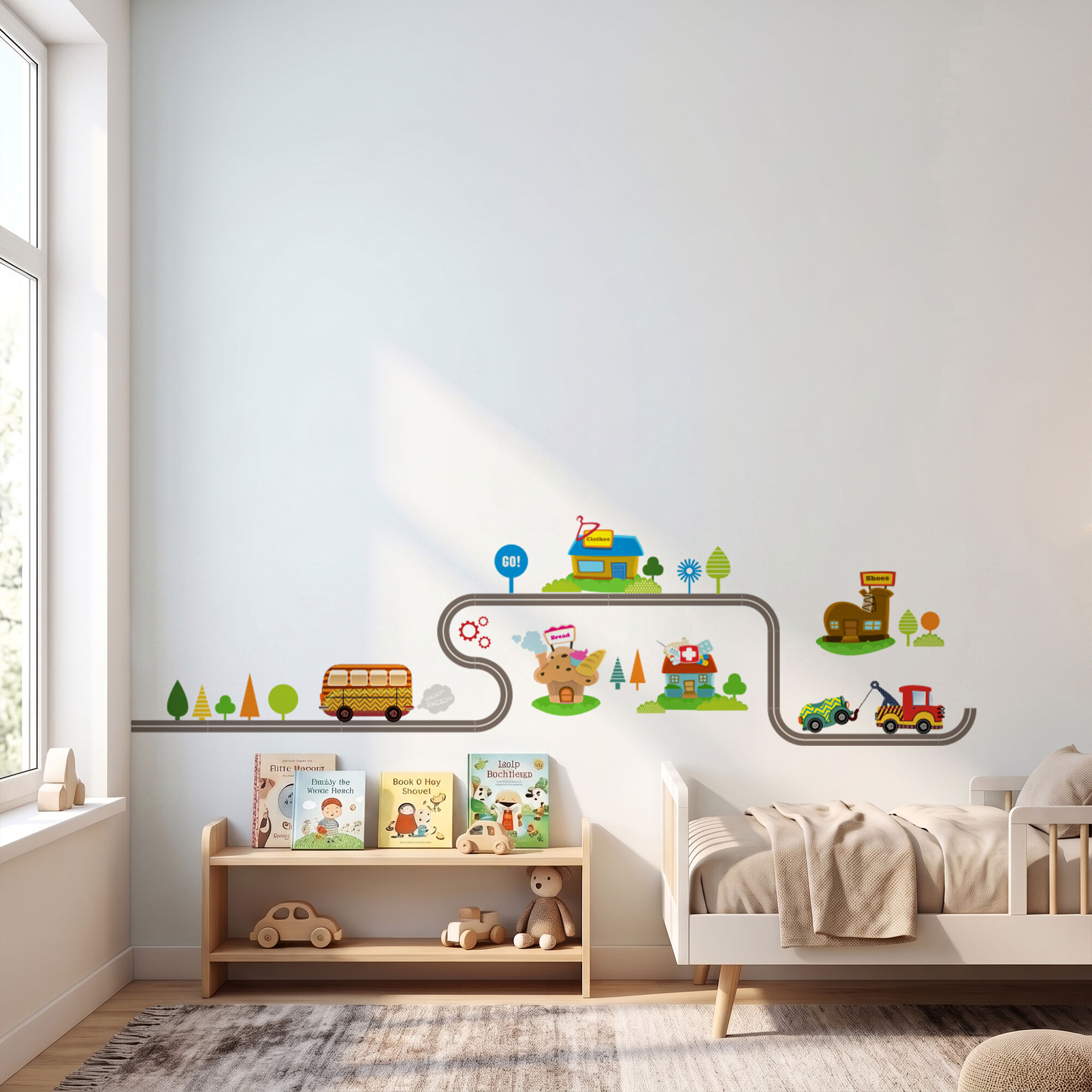 Ambiance-sticker Sticker Petit village avec les voitures