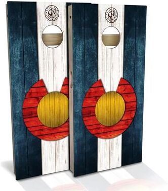 Skip's Garage Colorado Flag Outdoor Cornhole Board Set