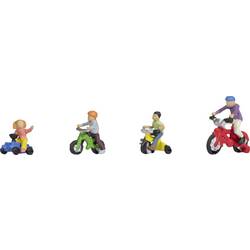 NOCH H0 Kinder auf Kinderfahrräder 15908 Bemalt, Sitzend
